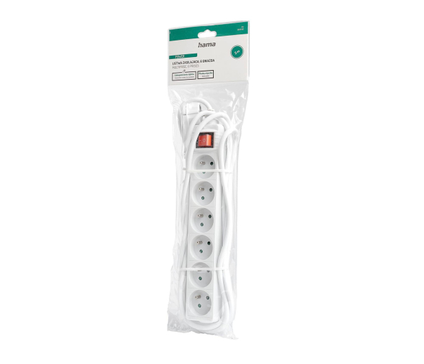 HAMA Listwa zasilająca Standard 6gn, 3m, biała - 1416392 - zdjęcie 7